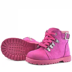 Rakerplus Griffon Hakiki Deri Pembe Fermuarlı Kışlık Kız Bebek Bot