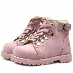 Rakerplus Griffon Hakiki Deri Pembe Fermuarlı Kışlık Kız Bebek Bot