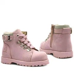 Rakerplus Griffon Hakiki Deri Pembe Fermuarlı Kışlık Kız Bebek Bot