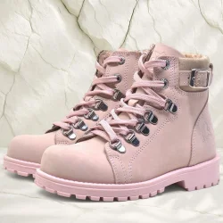 Rakerplus Griffon Hakiki Deri Pembe Fermuarlı Kışlık Kız Çocuk Bot