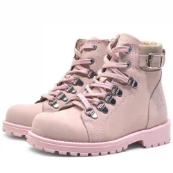 Rakerplus Griffon Hakiki Deri Pembe Fermuarlı Kışlık Kız Çocuk Bot