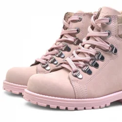 Rakerplus Griffon Hakiki Deri Pembe Fermuarlı Kışlık Kız Çocuk Bot