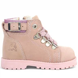 Rakerplus Griffon Hakiki Deri Pembe Simli Fermuarlı Kız Bebek Bot