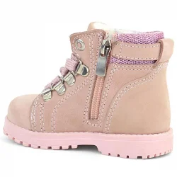 Rakerplus Griffon Hakiki Deri Pembe Simli Fermuarlı Kız Bebek Bot