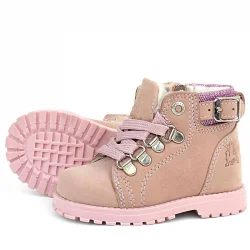 Rakerplus Griffon Hakiki Deri Pembe Simli Fermuarlı Kız Bebek Bot