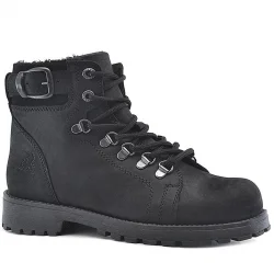 Rakerplus Griffon Hakiki Deri Siyah Fermuarlı Çocuk Bot