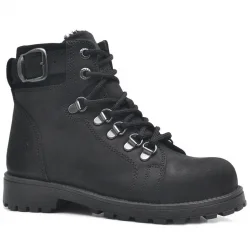 Rakerplus Griffon Hakiki Deri Siyah Fermuarlı Çocuk Bot