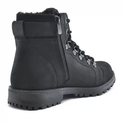 Rakerplus Griffon Hakiki Deri Siyah Fermuarlı Çocuk Bot