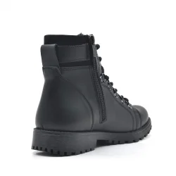 Rakerplus Griffon Hakiki Deri Siyah Fermuarlı Çocuk Bot