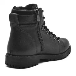 Rakerplus Griffon Hakiki Deri Siyah Fermuarlı Çocuk Bot