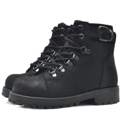 Rakerplus Griffon Hakiki Deri Siyah Fermuarlı Çocuk Bot