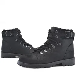 Rakerplus Griffon Hakiki Deri Siyah Fermuarlı Çocuk Bot