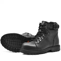 Rakerplus Griffon Hakiki Deri Siyah Fermuarlı Çocuk Bot