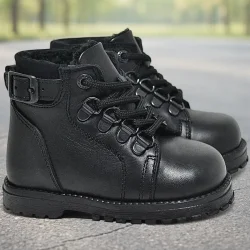 Rakerplus Griffon Hakiki Deri Siyah Fermuarlı Erkek Bebek Bot