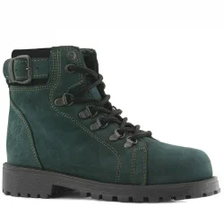 Rakerplus Griffon Hakiki Deri Yeşil Fermuarlı Kışlık Çocuk Bot