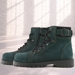 Rakerplus Griffon Hakiki Deri Yeşil Fermuarlı Kışlık Çocuk Bot