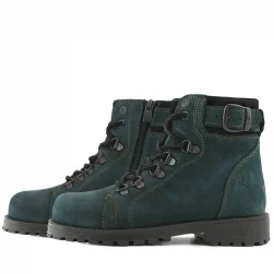 Rakerplus Griffon Hakiki Deri Yeşil Fermuarlı Kışlık Çocuk Bot