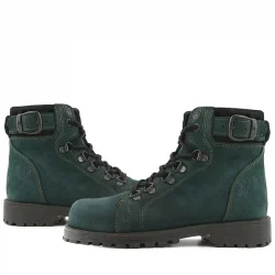 Rakerplus Griffon Hakiki Deri Yeşil Fermuarlı Kışlık Çocuk Bot