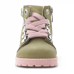 Rakerplus Griffon Hakiki Deri Yeşil Simli Fermuarlı Kışlık Kız Bebek Bot