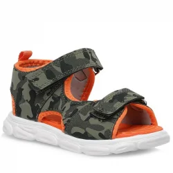 Rakerplus Haki Kamuflaj Desenli Cırtlı Bebek Sandalet Ayakkabı