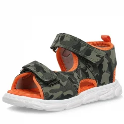 Rakerplus Haki Kamuflaj Desenli Cırtlı Bebek Sandalet Ayakkabı