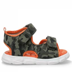 Rakerplus Haki Kamuflaj Desenli Cırtlı Bebek Sandalet Ayakkabı