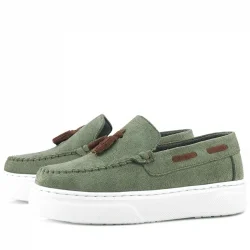 Rakerplus Haki Yeşil Hafif Tabanlı Erkek Çocuk Makosen Ayakkabı