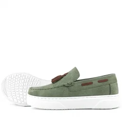 Rakerplus Haki Yeşil Hafif Tabanlı Erkek Çocuk Makosen Ayakkabı