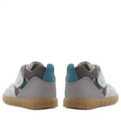 Rakerplus Hakiki Deri Açık Gri Mavi Cırt Cırtlı Bebek Bot