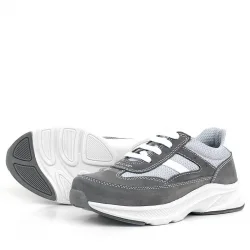 Rakerplus Hakiki Deri Anatomik Gri Bağcıklı Hafif Çocuk Spor Ayakkabı