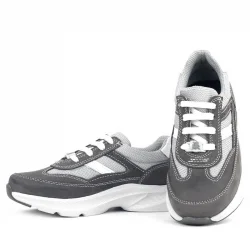 Rakerplus Hakiki Deri Anatomik Gri Bağcıklı Hafif Çocuk Spor Ayakkabı