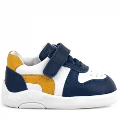 Rakerplus Hakiki Deri Anatomik Lacivert Beyaz Bebek Spor Ayakkabı