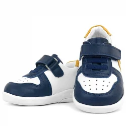 Rakerplus Hakiki Deri Anatomik Lacivert Beyaz Bebek Spor Ayakkabı
