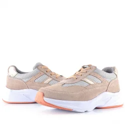 Rakerplus Hakiki Deri Anatomik Pudra Lastik Bağcıklı Hafif Kız Çocuk Günlük Ayakkabı