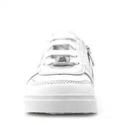 Rakerplus Hakiki Deri Beyaz Bağcıklı Fermuarlı Çocuk Sneaker Ayakkabı