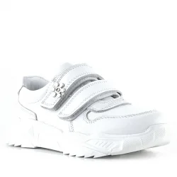 Rakerplus Hakiki Deri Beyaz Çiçek Detaylı Kız Çocuk Spor Ayakkabı