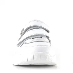 Rakerplus Hakiki Deri Beyaz Çiçek Detaylı Kız Çocuk Spor Ayakkabı