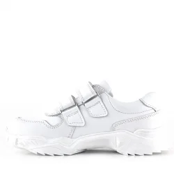 Rakerplus Hakiki Deri Beyaz Çiçek Detaylı Kız Çocuk Spor Ayakkabı