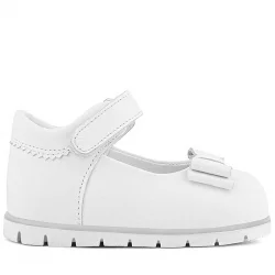 Rakerplus Hakiki Deri Beyaz Kız Bebek Babet Ayakkabı