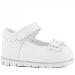 Rakerplus Hakiki Deri Beyaz Kız Bebek Babet Ayakkabı