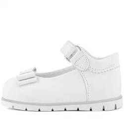 Rakerplus Hakiki Deri Beyaz Kız Bebek Babet Ayakkabı