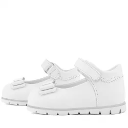 Rakerplus Hakiki Deri Beyaz Kız Bebek Babet Ayakkabı