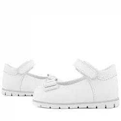 Rakerplus Hakiki Deri Beyaz Kız Bebek Babet Ayakkabı