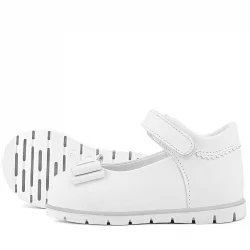 Rakerplus Hakiki Deri Beyaz Kız Bebek Babet Ayakkabı