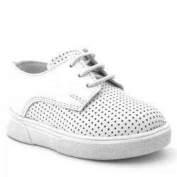 Rakerplus Hakiki Deri Beyaz Lastikli Erkek Çocuk Günlük Ayakkabı