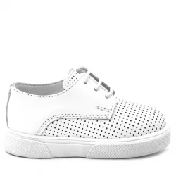 Rakerplus Hakiki Deri Beyaz Lastikli Erkek Çocuk Günlük Ayakkabı