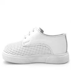 Rakerplus Hakiki Deri Beyaz Lastikli Erkek Çocuk Günlük Ayakkabı