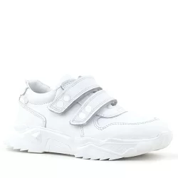 Rakerplus Hakiki Deri Beyaz Metal Detaylı Kız Çocuk Sneakers Ayakkabı