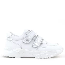 Rakerplus Hakiki Deri Beyaz Metal Detaylı Kız Çocuk Sneakers Ayakkabı