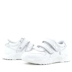 Rakerplus Hakiki Deri Beyaz Metal Detaylı Kız Çocuk Sneakers Ayakkabı